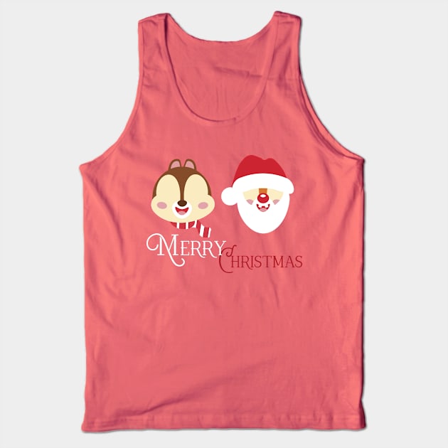 Chipmunk Holiday Tank Top by WereAllMadBoutique